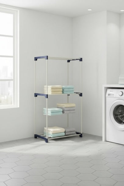 3-Tier Foldable Clothes Drying Rack with Wheels