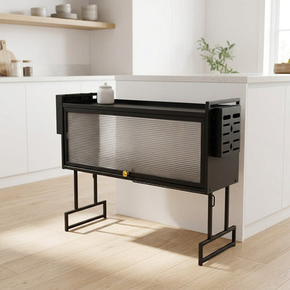 AeroClean 1 & 2-Shelf Dish Drying Rack – Double-Tier Fluted Glass Countertop Kitchen Organizer with Knife Holder
