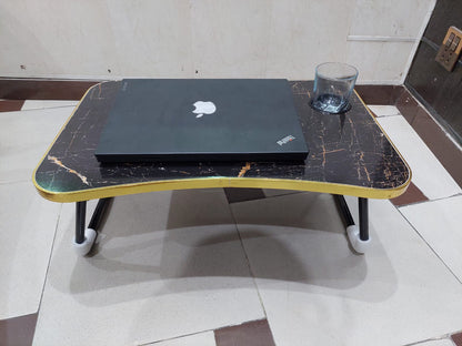 Wooden Folding Laptop Table With Tab and Cup Holder