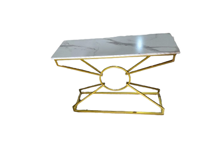 Modern Gold Console Table - Luxury Centerpiece for Living Room