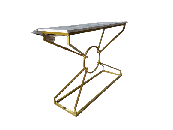 Modern Gold Console Table - Luxury Centerpiece for Living Room