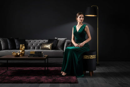 Ottoman Stool for Living Room - Metallic Side Table Décor