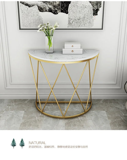 Luxury Metal Round Console Table - Garden & Living Room table