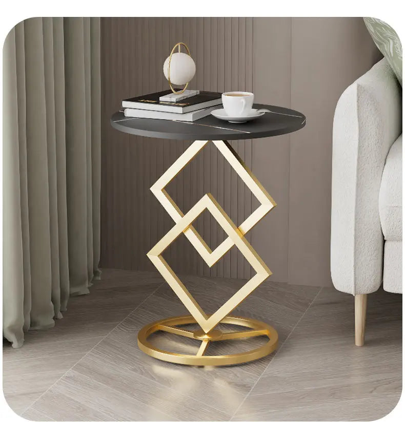 Luxury Round Rock Plate Coffee Table - Elegant & Stylish