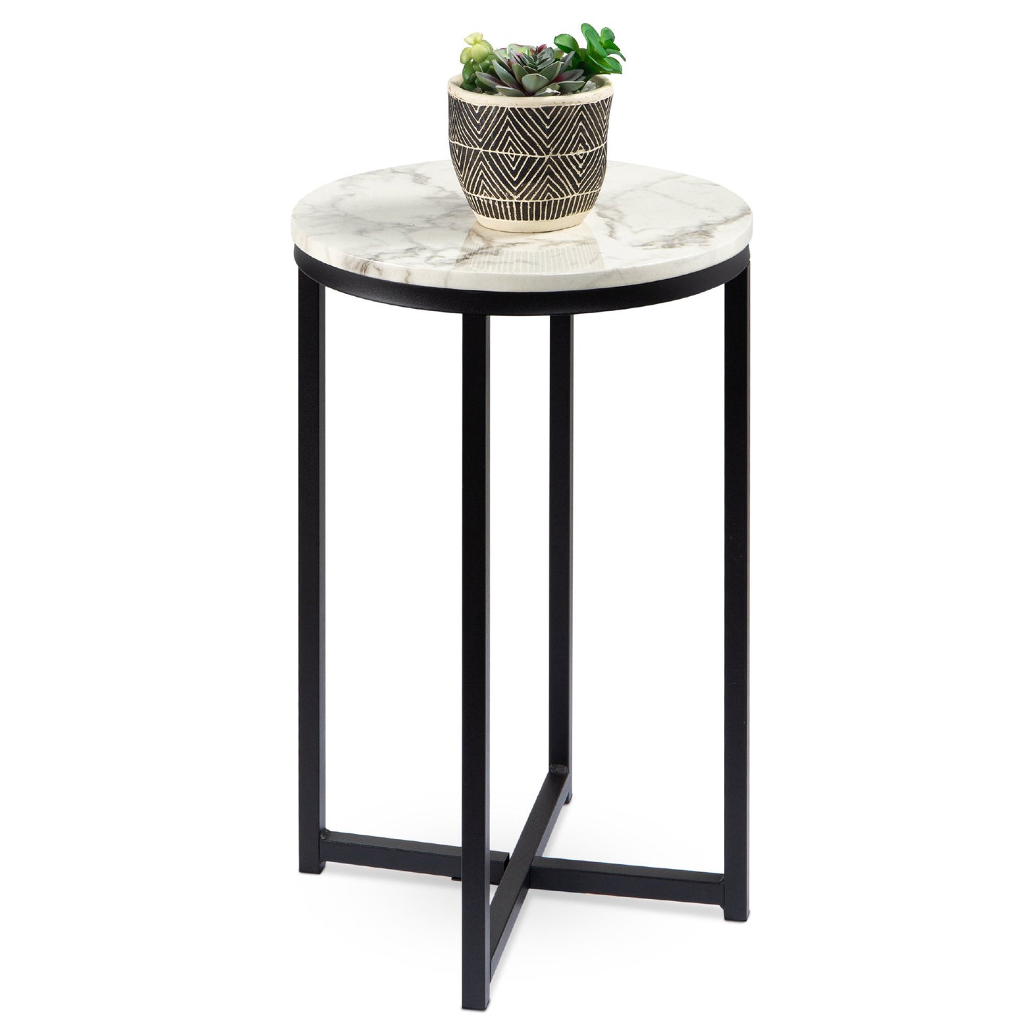 16in Modern Round Living Room Accent Side Table