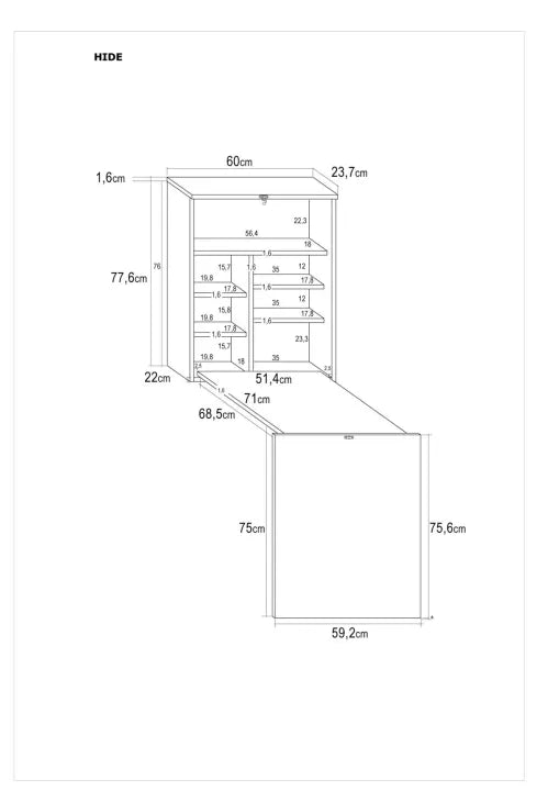 Wood Folding Desk Wall-Mounted Desk Transformer Desk