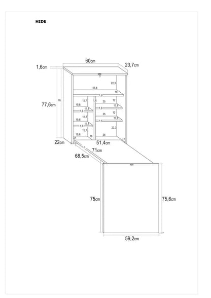 Wood Folding Desk Wall-Mounted Desk Transformer Desk