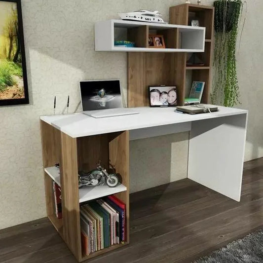 Study Desk with Laptop & Bookshelves - Home Office Desk