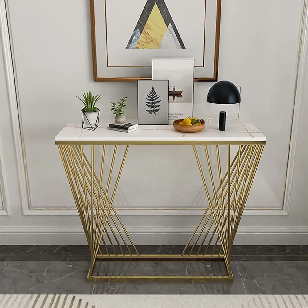 Double Cross Rods Console Fancy Hallway Table