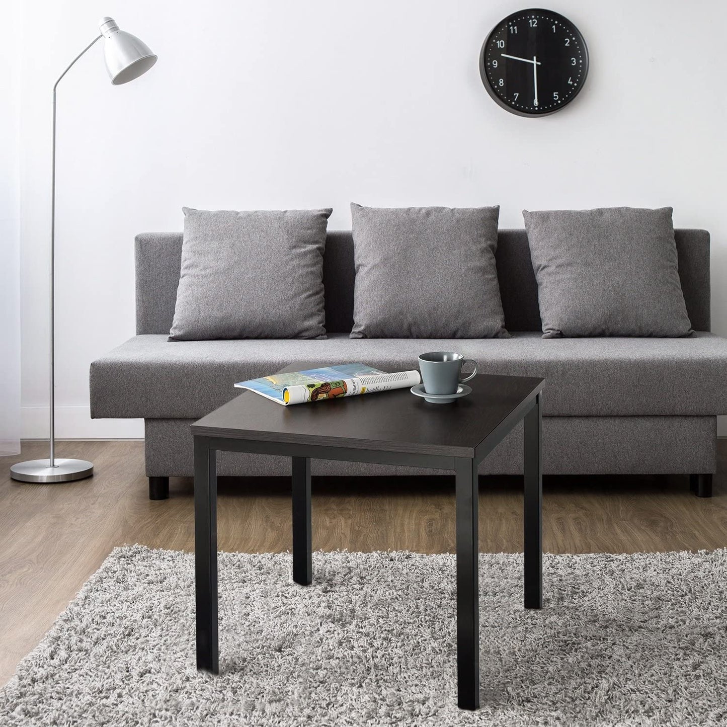 Narrow C-Shaped End Table - 2-Layer Bedside & Sofa Side Table