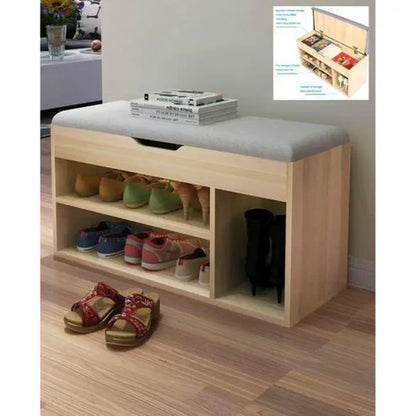 Modern Shoe Storage Bench with Seat Cushion storage stool