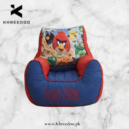 Angry Birds Bean Bag Chair for Kids | Soft & Comfortable Kids Bean Bag Sofa | Fun Cartoon Seating for Boys' Bedroom & Playroom