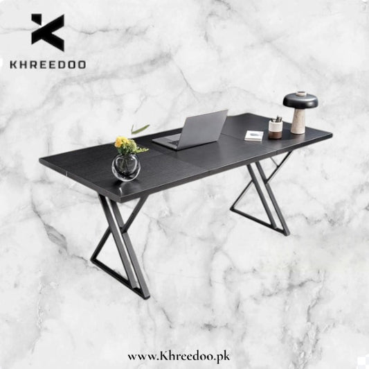 Modern Minimalist X-Frame Executive Computer Desk for Office, Study Room, Home Workspace, Professional Setup,