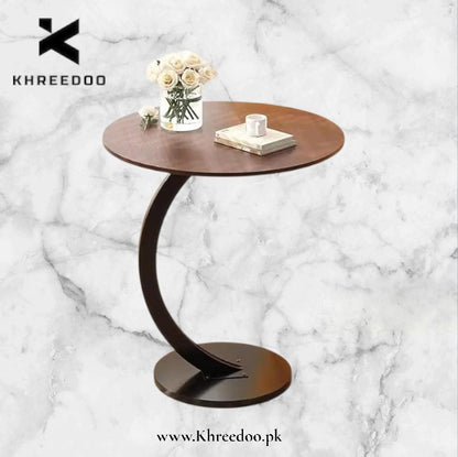 Modern Round Coffee Table - Waterproof Top with Iron Base for Living Room