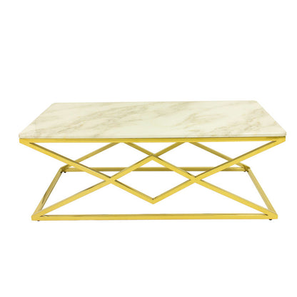 Designer Center Table for Living Room – Modern Elegance with Wooden Marble Texture Top