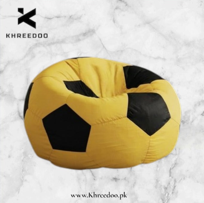 Yellow Football Bean Bag Chair | Sporty Soccer Seating for Gaming, Bedroom & Relaxation