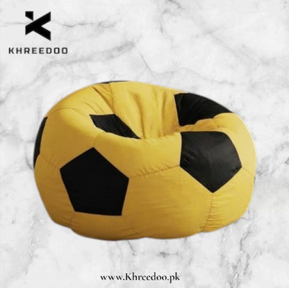 Yellow Football Bean Bag Chair | Sporty Soccer Seating for Gaming, Bedroom & Relaxation