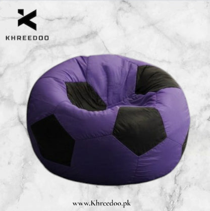 Purple Football Bean Bag Chair | Sporty Soccer-Inspired Seating for Gaming, Bedroom & Lounge