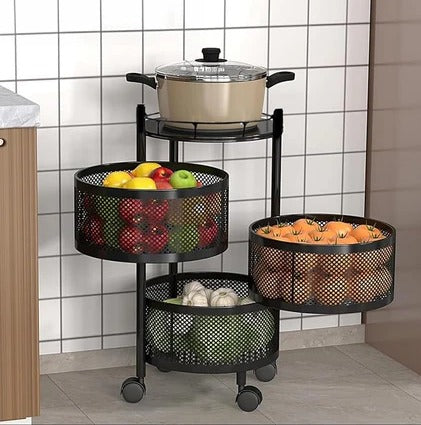 3-Tier Metal Storage kitchen rack – Square & Round shape