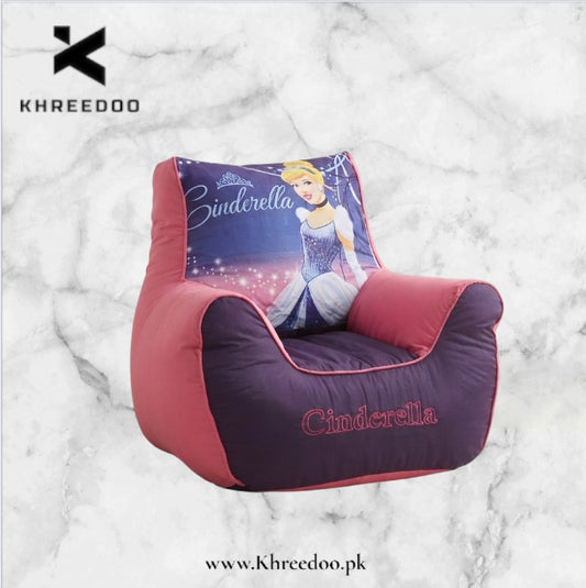 Kids Plush Cinderella Sofa Chair for Girls | Soft & Comfortable Princess Lounge Seat | Cute Children’s Sofa Chair for Bedroom & Playroom