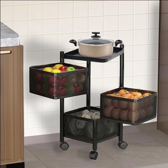 3-Tier Metal Storage kitchen rack – Square & Round shape