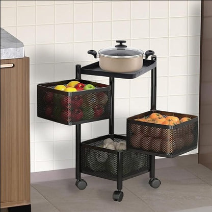 3-Tier Metal Storage kitchen rack – Square & Round shape