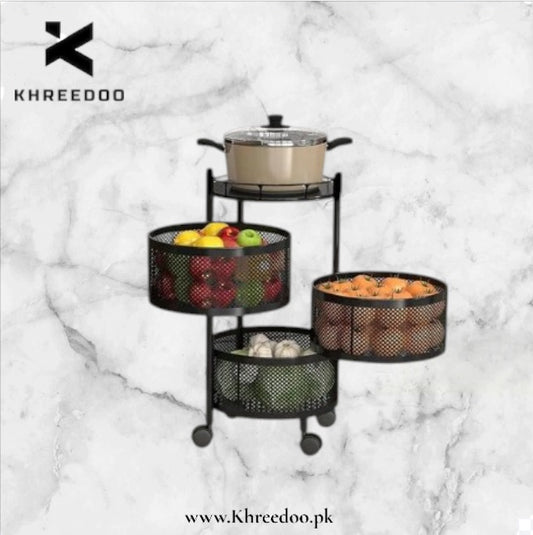 3-Tier Metal Storage kitchen rack – Square & Round shape