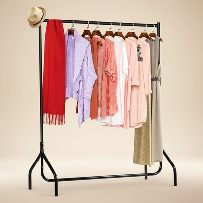 5 Feet Cloth Hanging Stand - Large Metal Garment Rack with Premium Background