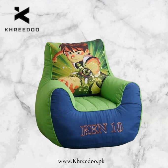 Ben 10 Bean Bag for Boys | Comfortable Cartoon Bean Bag Chair for Kids’ Bedroom, Playroom & Gaming