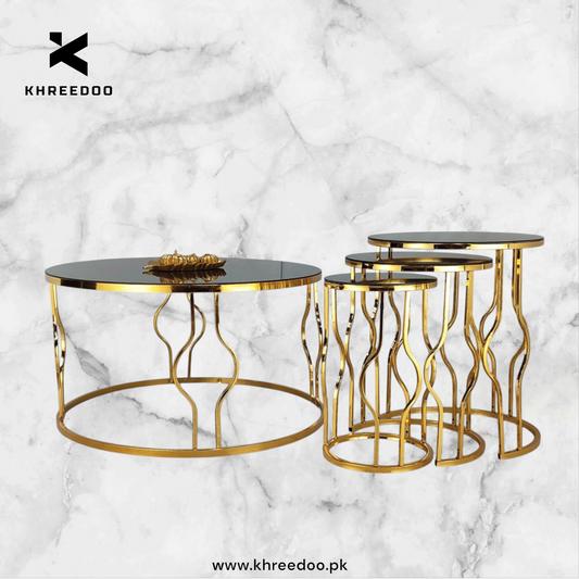 Elegant & Premium Style Round Center +  round Nesting Table Set (3 Pcs)