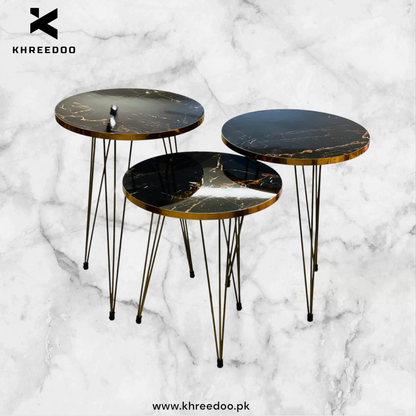 Set of 3 High Gloss Nesting Tables - Coffee Side Tables