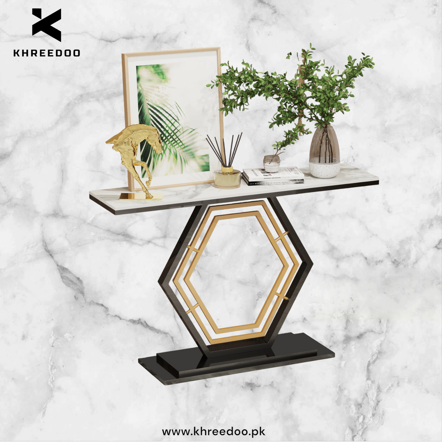 Metal Console Table, Narrow Hallway Tables for Entryway