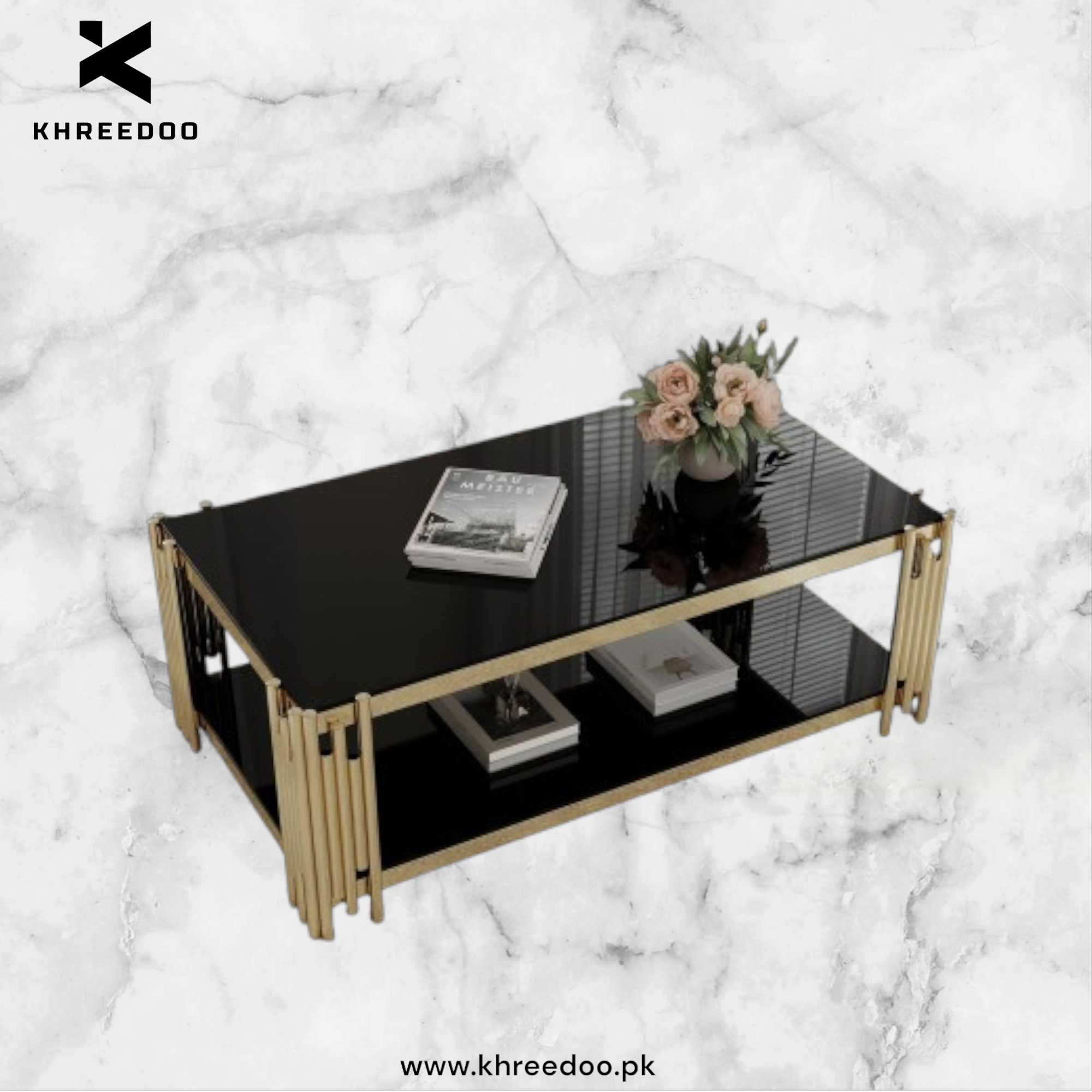 Double Chelf Table Center Table Rods Centre Table double shelf Table – Khreedoo