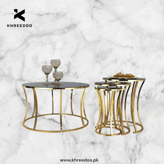 Metal Circle frame Center + Nesting Tables (4 Pcs)