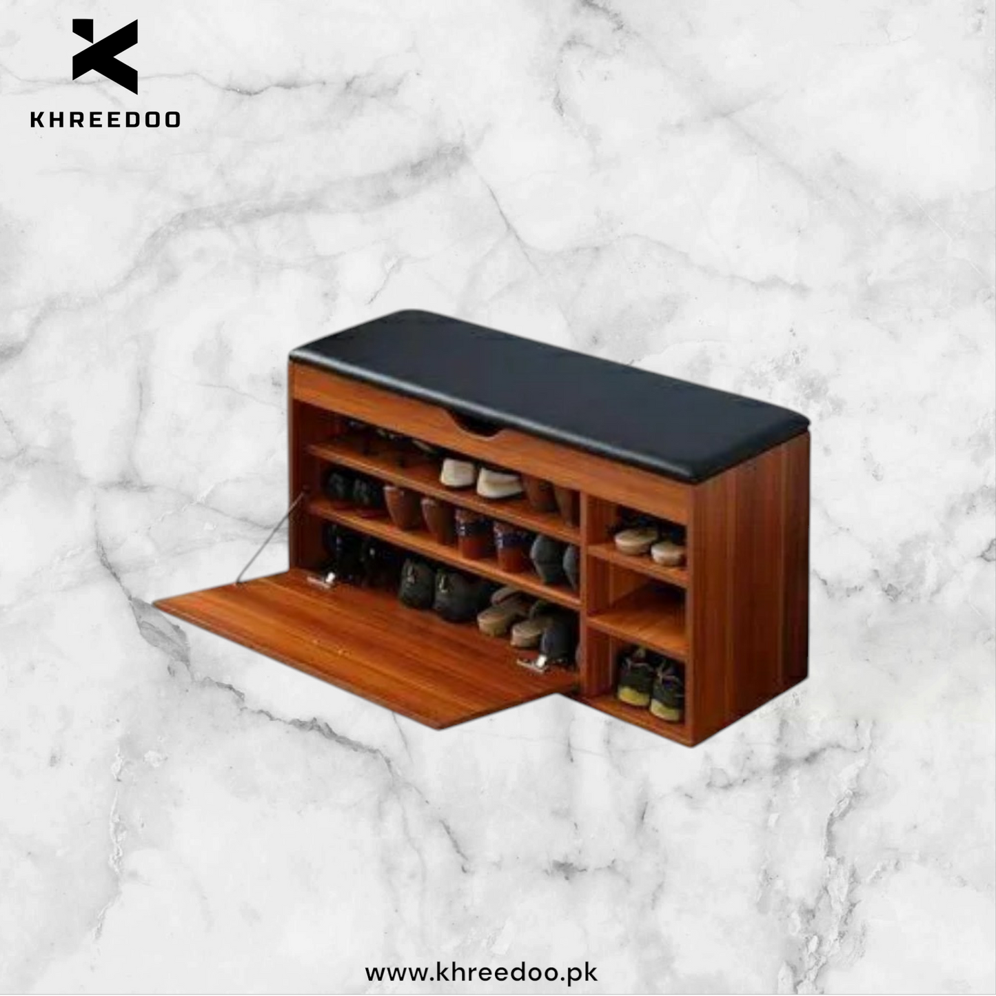 Modern-shoes rack with siting and storage