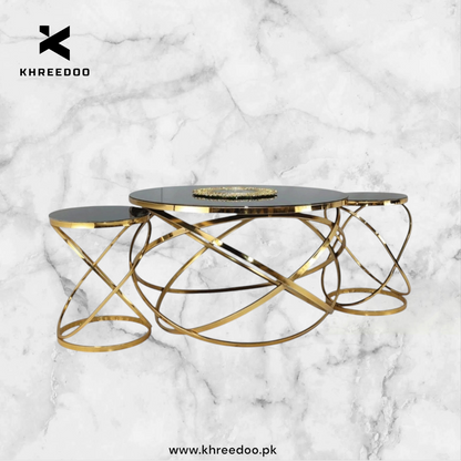 Center ring  Curve Table with side tables ( set of 3 )