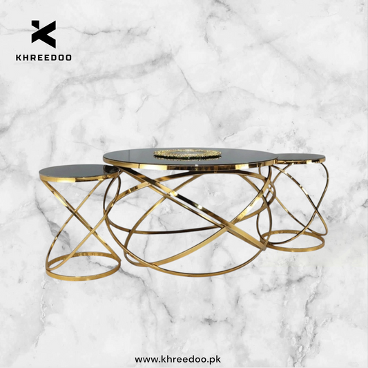 Center ring  Curve Table with side tables ( set of 3 )