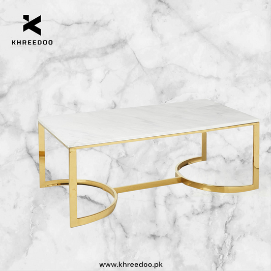 Modern Oval Shape Center Table – Luxury Design with Powder-Coated Finish