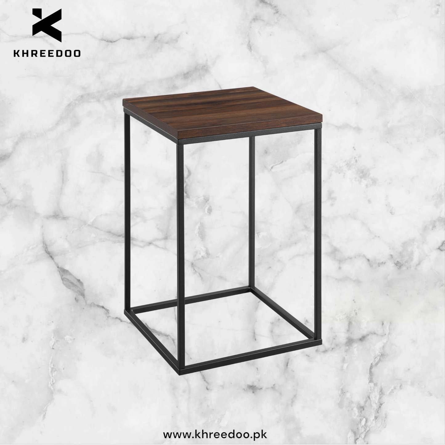 Mainstays End Table - White Top with Gold Frame