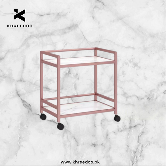 Multi-Purpose Trolley with Elegant Marble Texture Shelves – Stylish & Functional Storage on Wheels