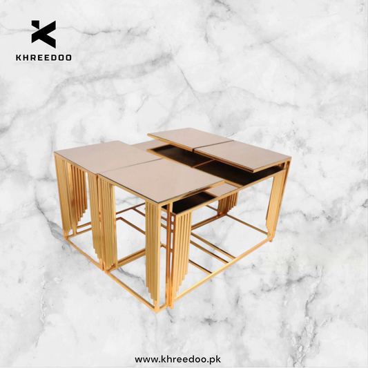 Square Luxury Center Table + Gold Nesting