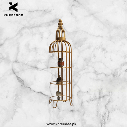 Four Layer iron cage with  golden frame