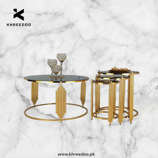 luxury Center +  round Nesting Table Set (3 Pcs)