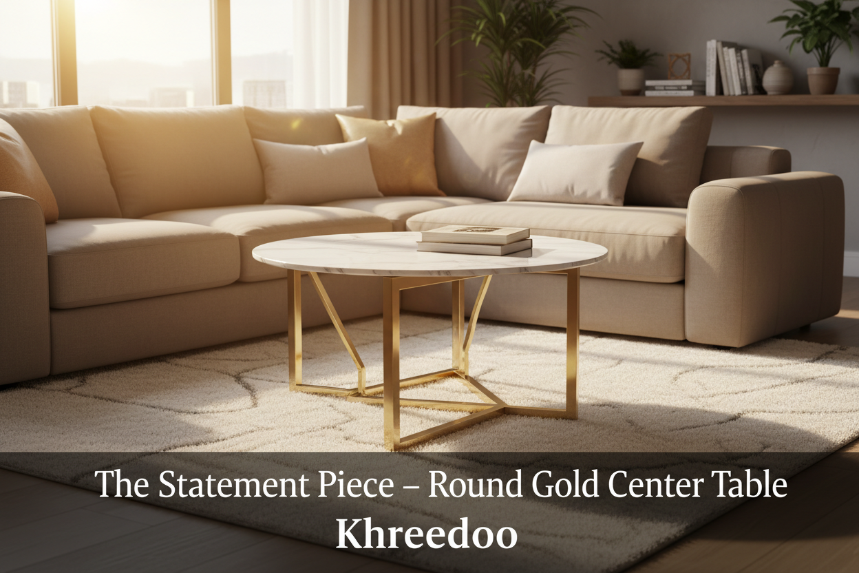 Round Gold Center Table Banner