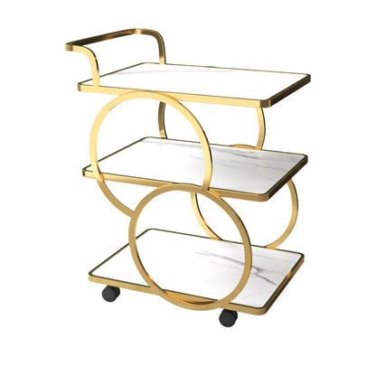 3-Tier Rolling Storage Cart - European Style Serving Trolley